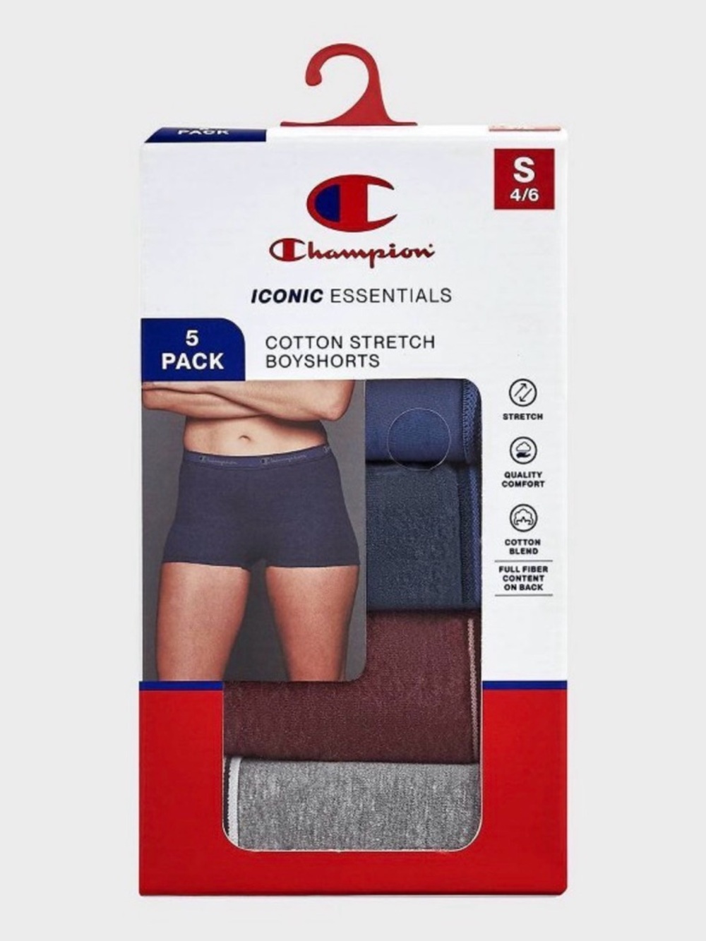 NEW Champion 2XL Women’s Cotton Underwear Panties Boyshort Iconic Essentials - Picture 3 of 8